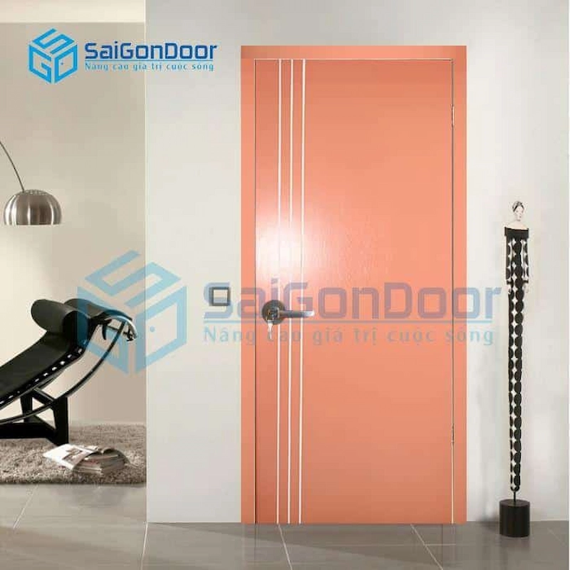 Mẫu cửa gỗ HDF có đường chỉ nổi