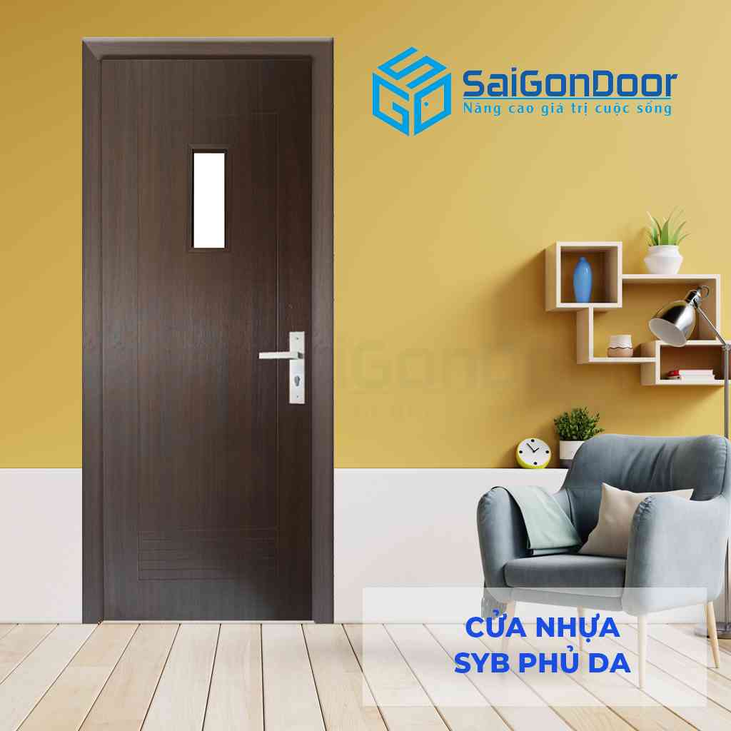 Mẫu 3: Cửa nhựa Composite Sungyu SYB ô kính