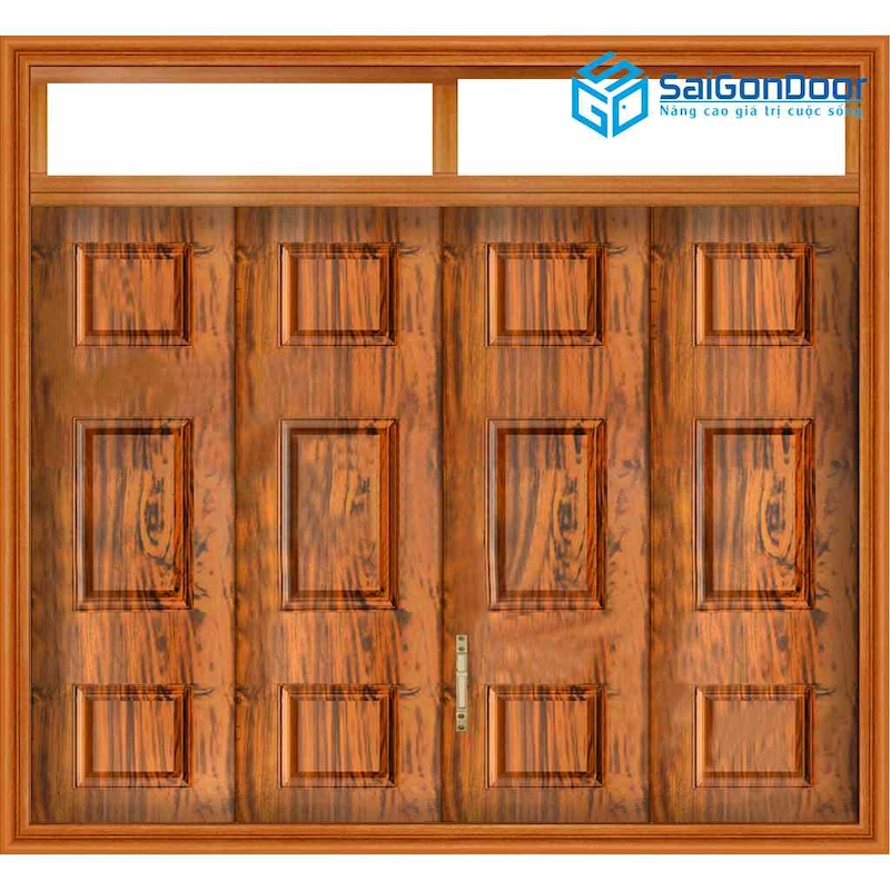 Cửa thép vân gỗ 4 cánh có độ bền bỉ và khả năng chống chịu thời tiết