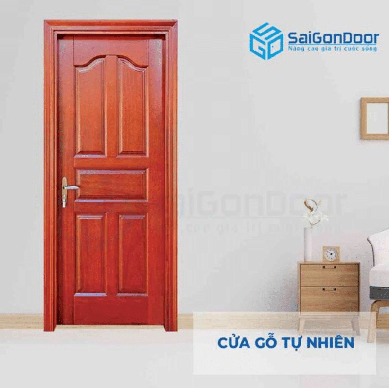 Cửa gỗ tự nhiên làm cửa thông phòng