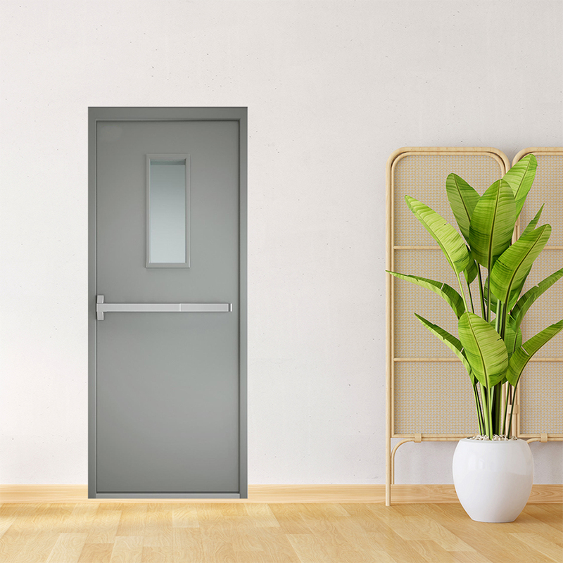 Cửa thép chống cháy TCC 1 cánh ô kính thanh thoát hiểm