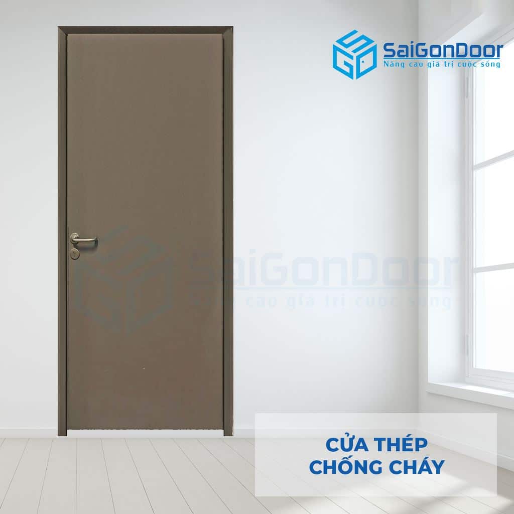 Cửa Thép Chống Cháy TCC Cua thep chong chay P1 mau den