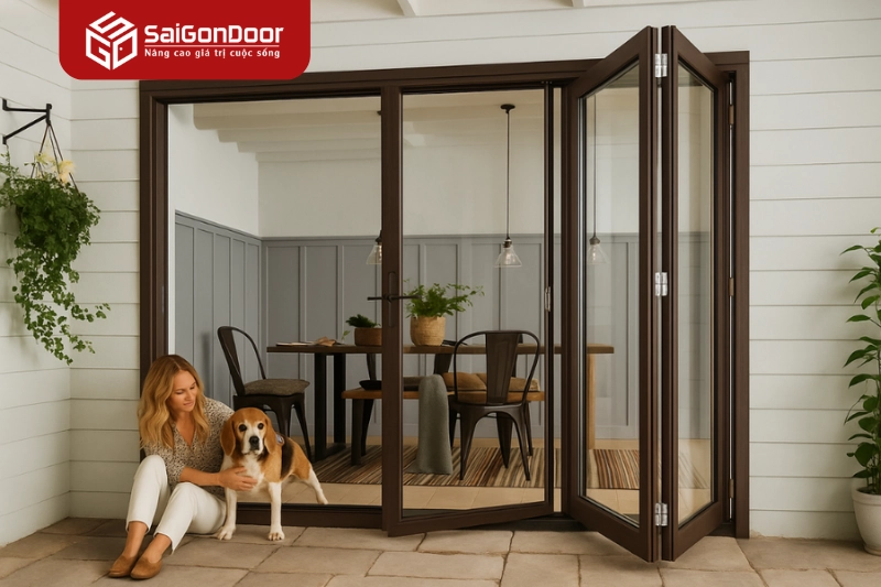 Những đặc điểm kỹ thuật ưu việt của dòng cửa nhôm màu cà phê cháy tại Saigondoor