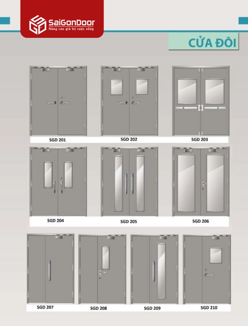 Cấu tạo và các thông số kỹ thuật liên quan đến kích thước cửa chống cháy 2 cánh