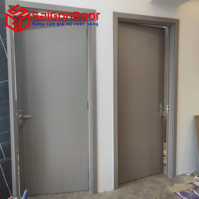 Công trình lắp đặt cửa gỗ vân gỗ cao cấp tại phường 1 Đồng Tháp