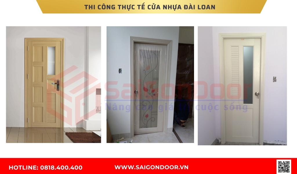 Hình ảnh thi công thực tế cửa nhựa Đài Loan Vĩnh Long