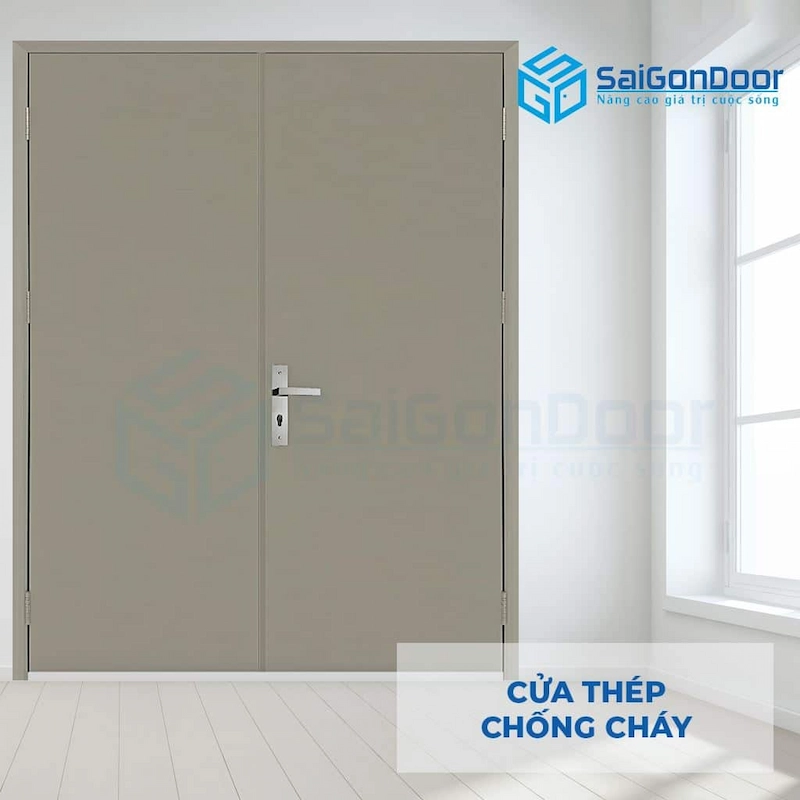 Cửa thép chống cháy 2 cánh an toàn giảm thiểu thiệt hại khi hỏa hoạn