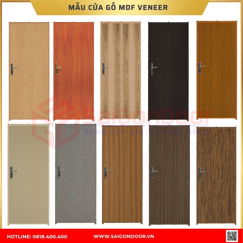 Mẫu cửa gỗ MDF Veneer được ưa chuộng