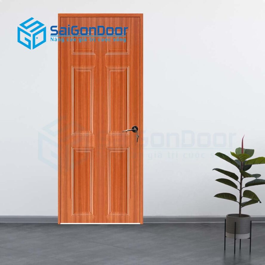 Cửa gỗ nhà tắm SGD Cua go HDF Veneer 6A-sapele