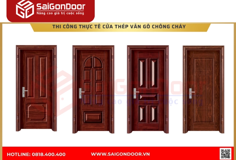 cửa thép chống cháy vân gỗ cửa thép chống cháy vân gỗ