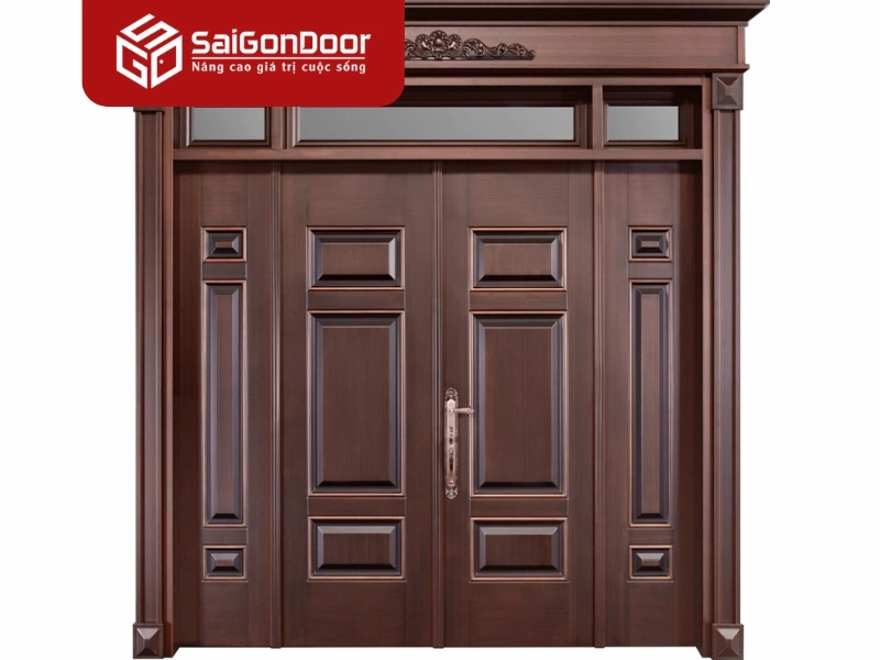 Bề mặt cửa thép vân gỗ 5D Classic với nghệ thuật tái tạo vân gỗ