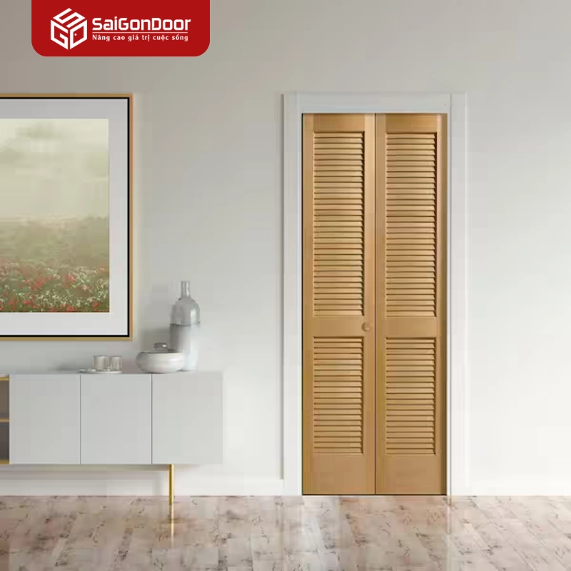 Cửa nhôm lá sách giả gỗ là gì và cấu tạo đặc trưng của sản phẩm