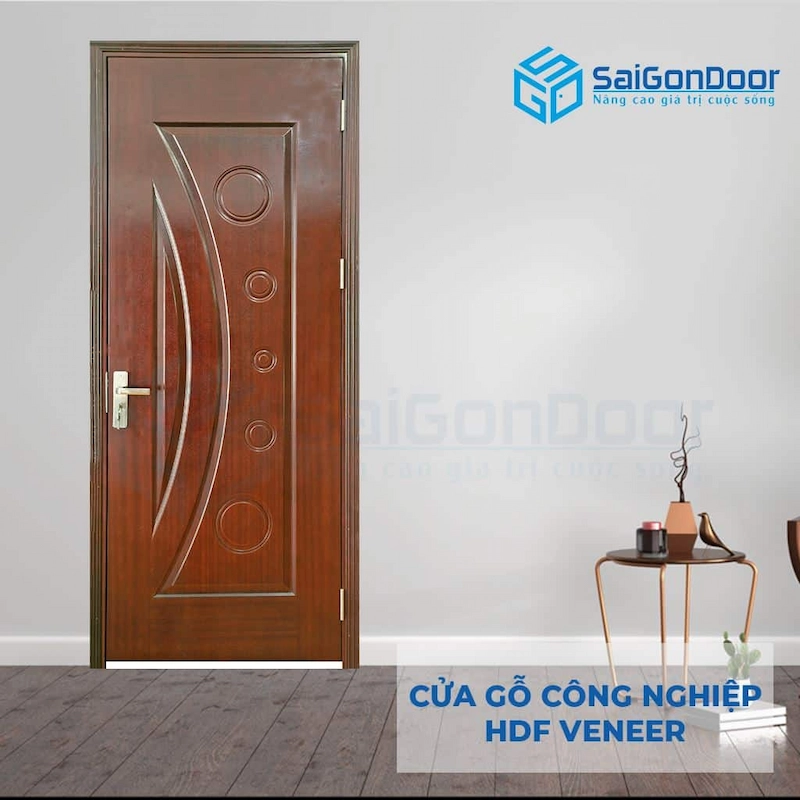 Cửa gỗ công nghiệp HDF Veneer 1K Căm Xe