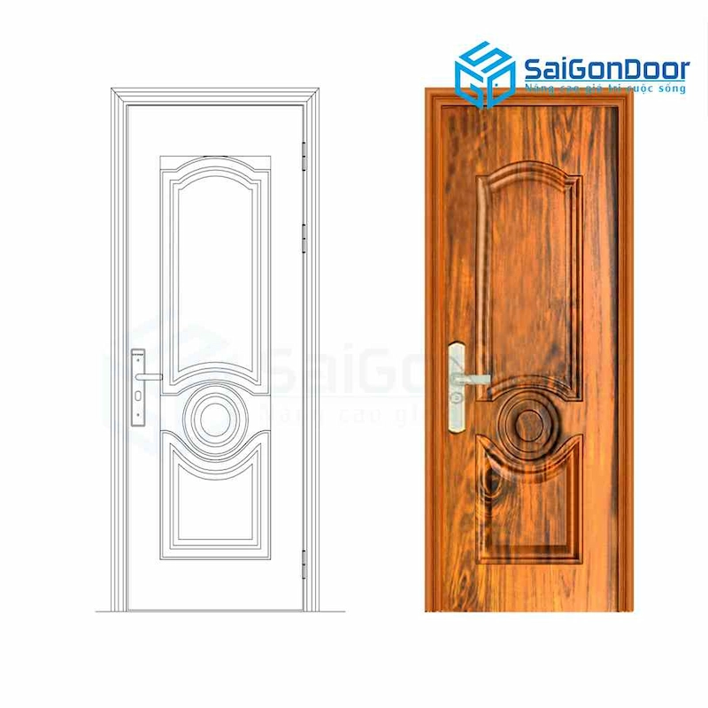  Cửa thép vân gỗ chống cháy EI60–EI120