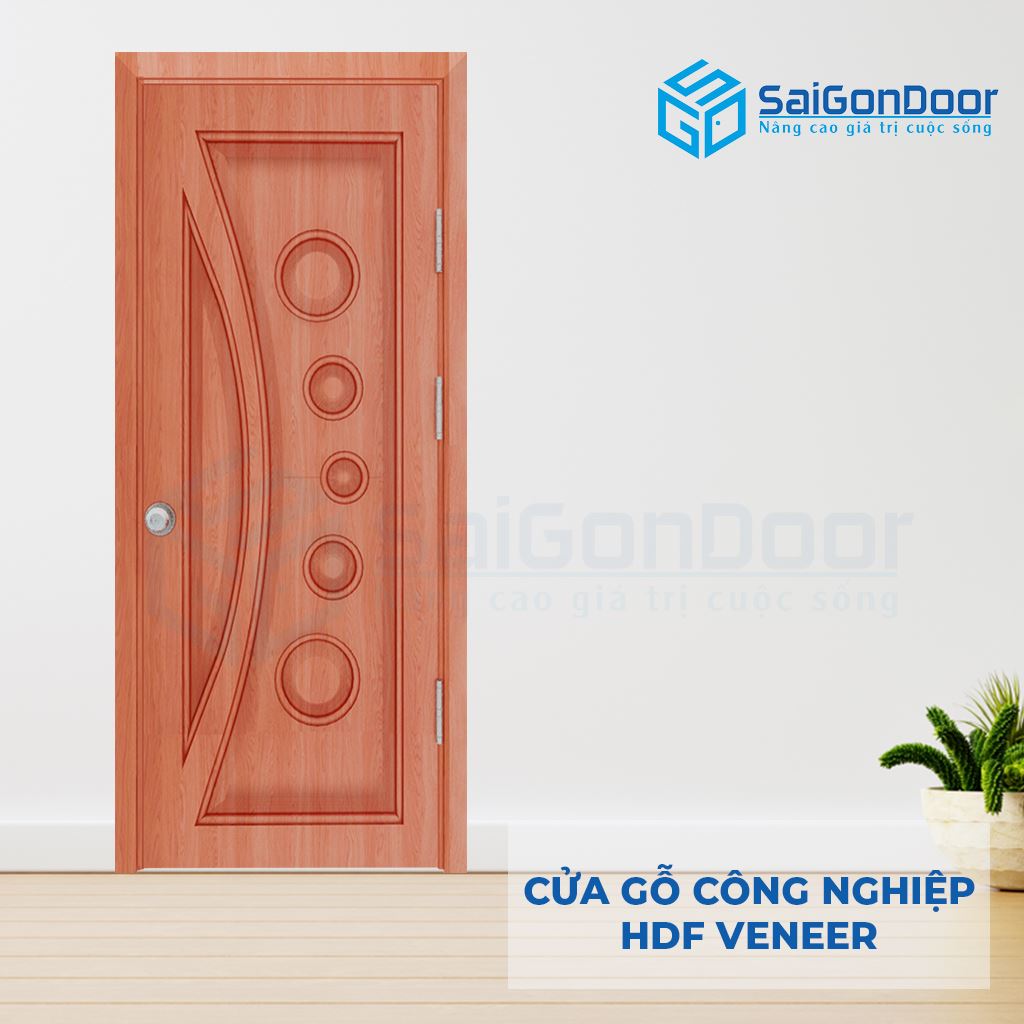 Cửa Gỗ Công Nghiệp HDF Veneer SGD 1K Xoan dao (1)