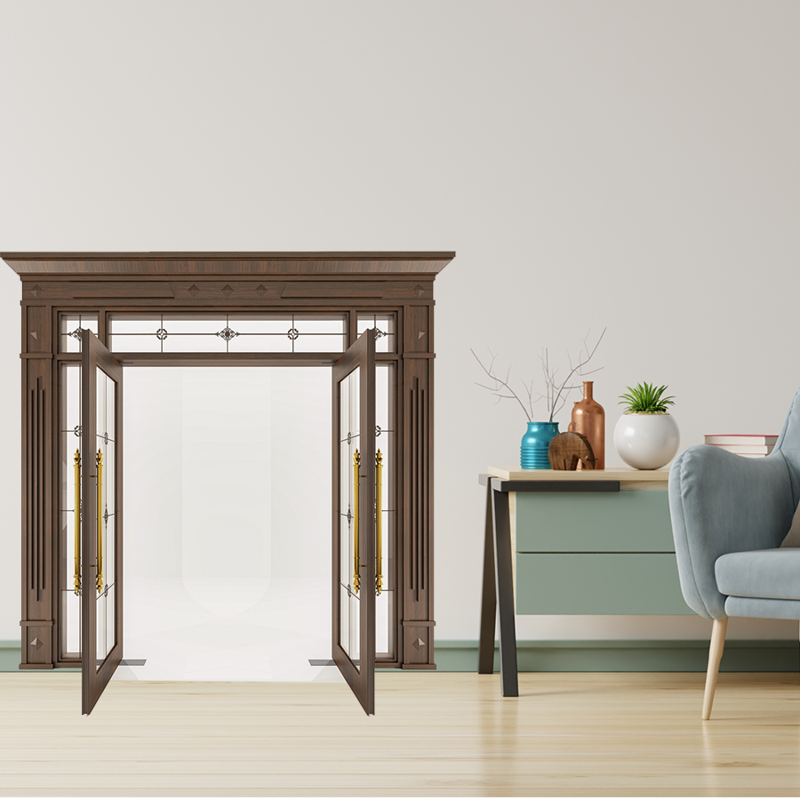 Cửa Nhôm Vân Gỗ 70