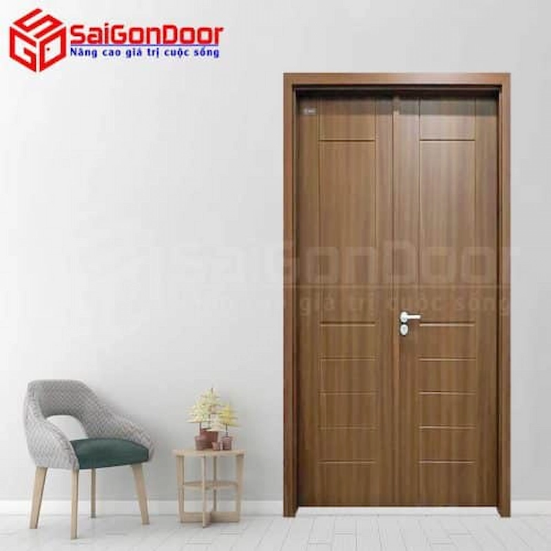 cửa nhựa giả gỗ 2 cánh