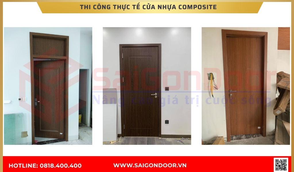 Hình ảnh thi công thực tế cửa nhựa composite Cần Thơ