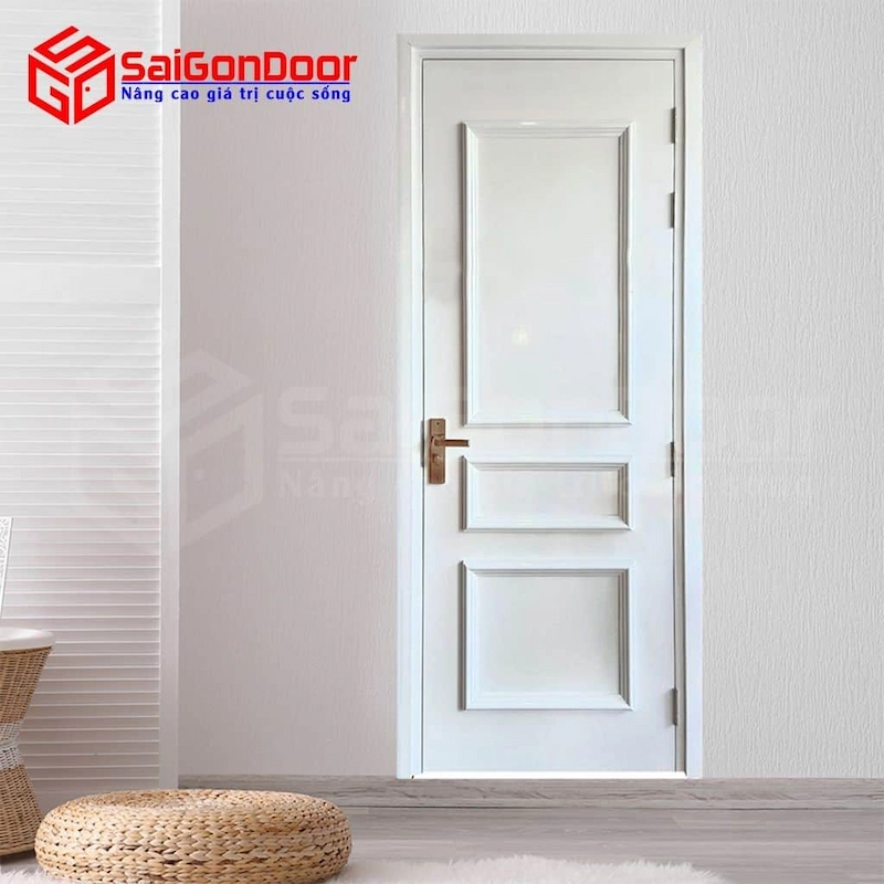 cửa nhựa giả gỗ màu trắng