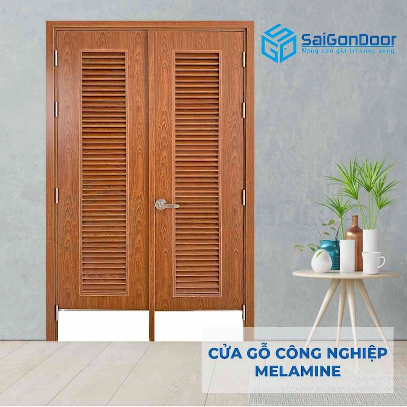 Cửa Gỗ Công Nghiệp MDF Melamine IMG_2207 (2 cánh có ô gió)