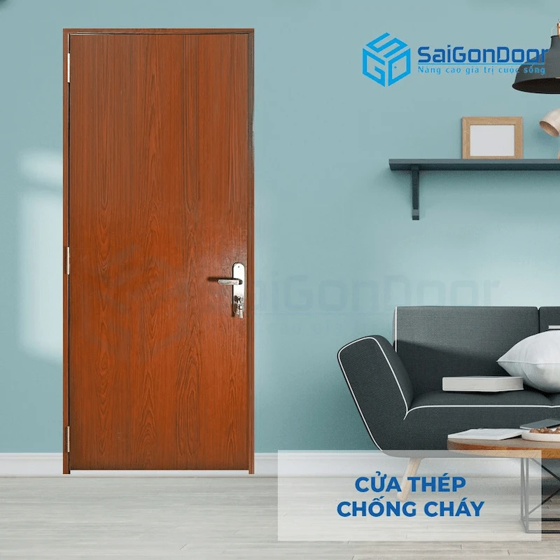 Cửa thép chống cháy TCC cửa thép chống cháy P1 vân gỗ (3) Cửa thép chống cháy TCC cửa thép chống cháy P1 vân gỗ (3)