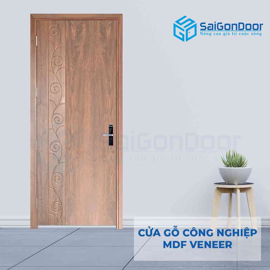 CỬA GỖ CÔNG NGHIỆP MDF VENEER phu pvc