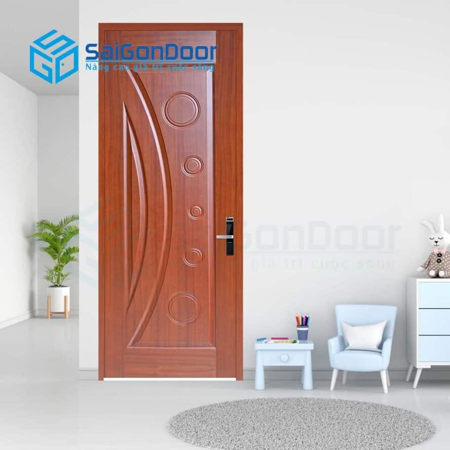 Cửa gỗ nhà tắm SGD Cua go HDF Veneer 1K sapele