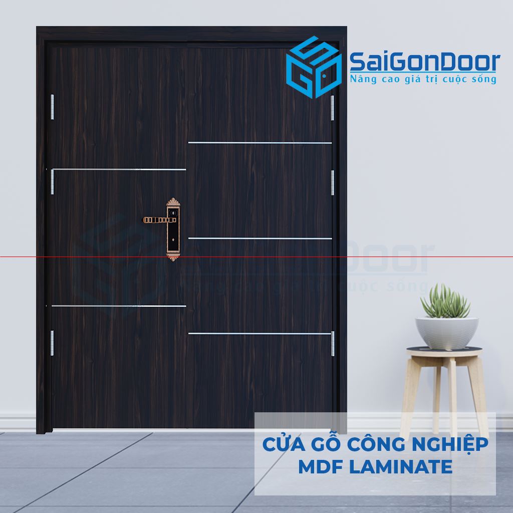 CỬA GỖ CÔNG NGHIỆP MDF LAMINATE 2P1R5