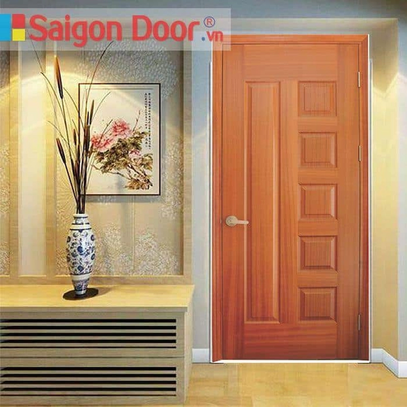 Mẫu cửa gỗ HDF vân gỗ tự nhiên