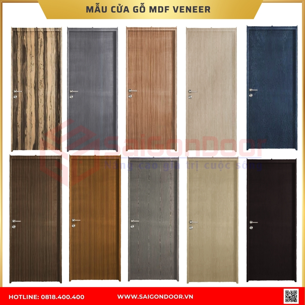 Mẫu cửa gỗ MDF Veneer được ưa chuộng