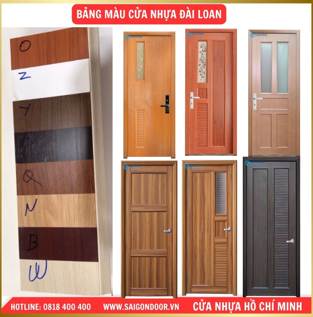 Bảng màu cửa nhựa Đài Loan Hồ Chí Minh cập nhật mới nhất: