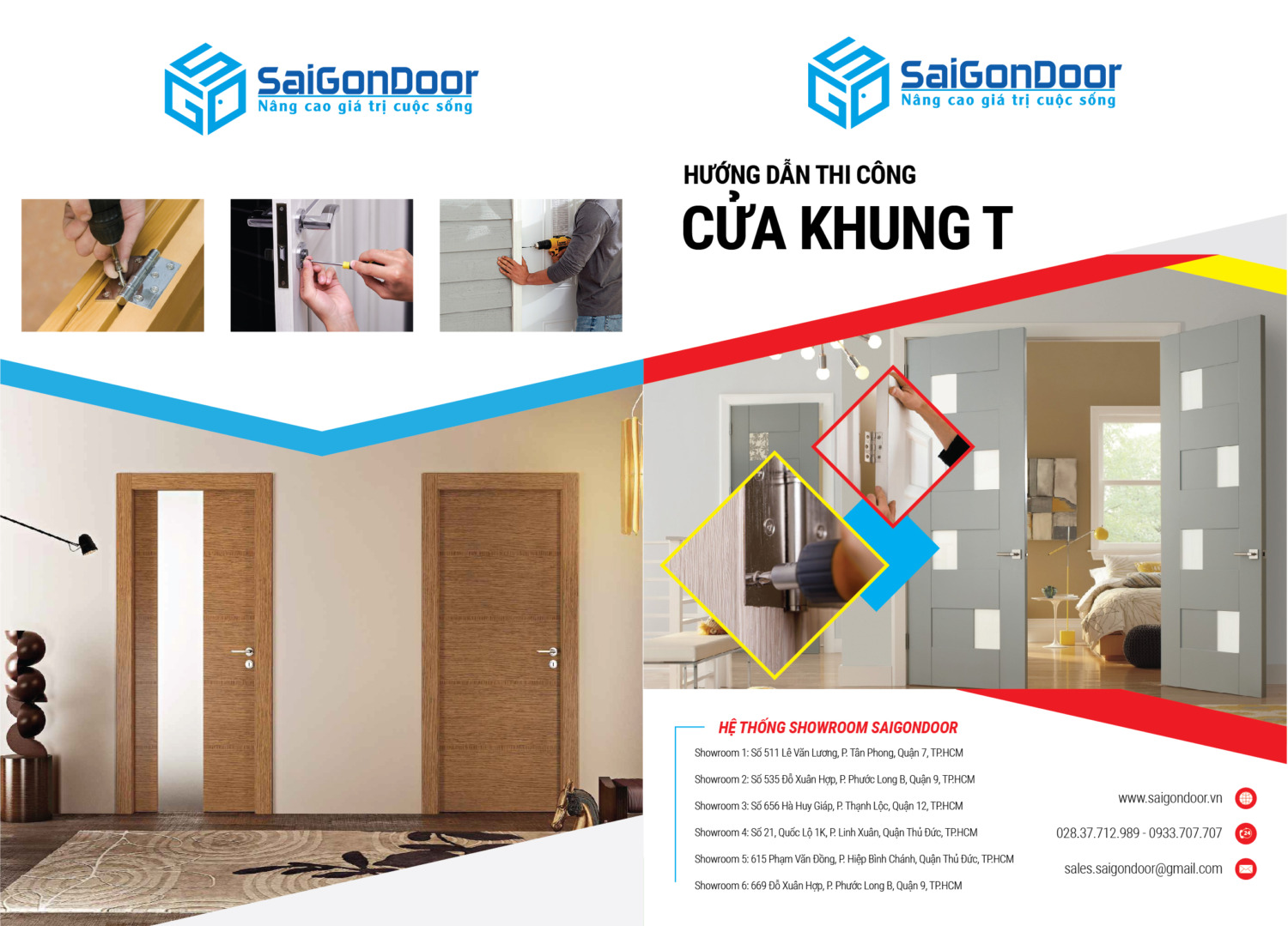 8  Bước hướng dẫn thi công cửa gỗ và nhựa khung T chuẩn