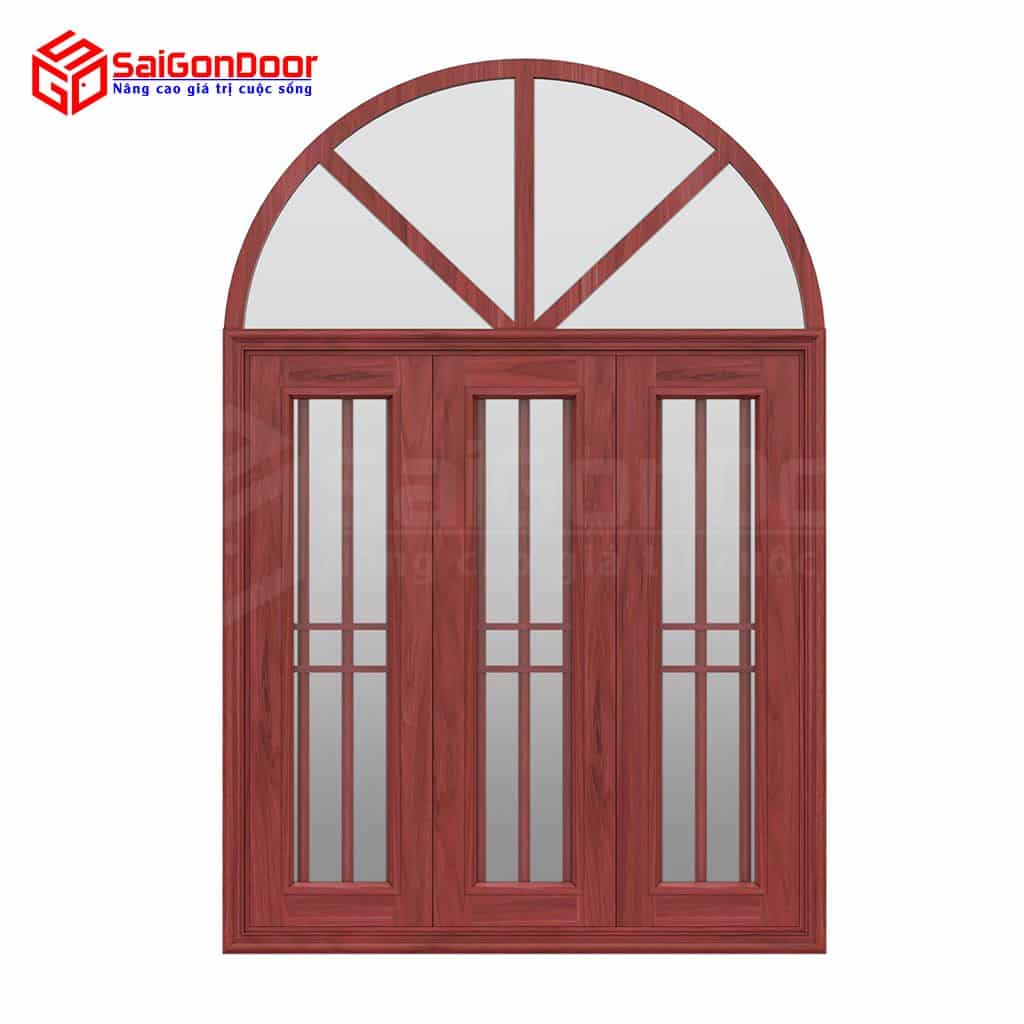 Vaulted wood grain steel door TVGVom-SGD-2