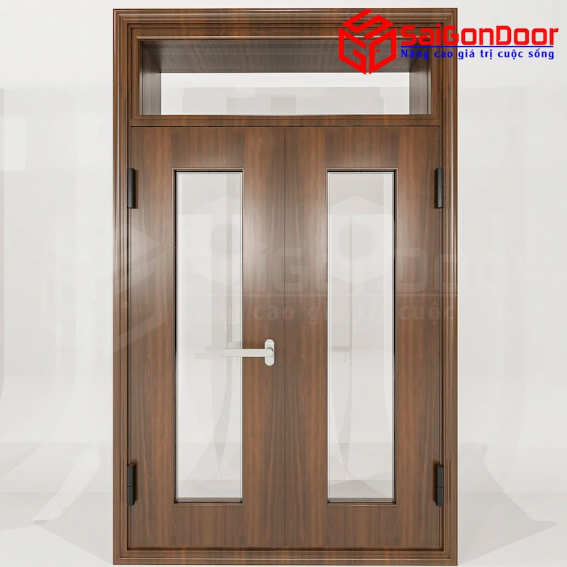 vân gỗ cửa nhôm kính đẹp