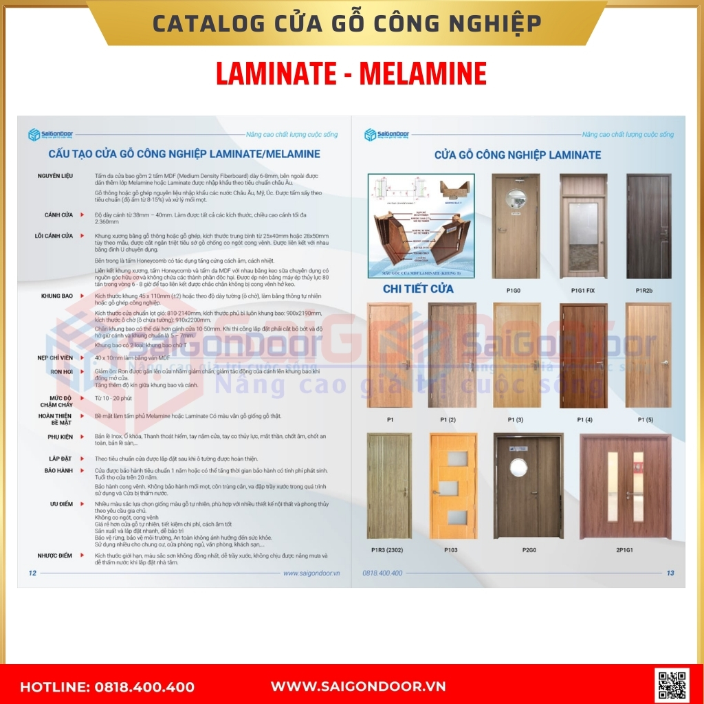 Catalog cửa gỗ MDF Laminate