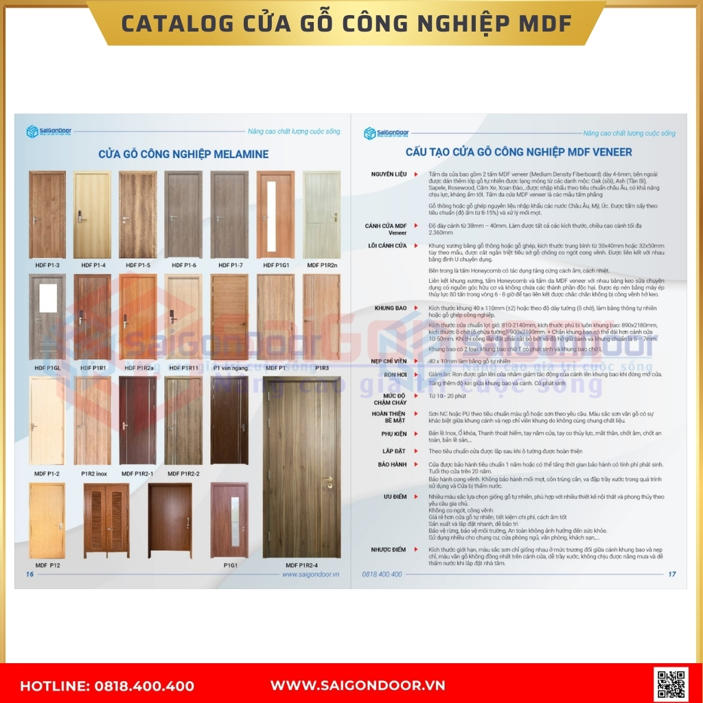 Catalogue cửa gỗ công nghiệp MDF