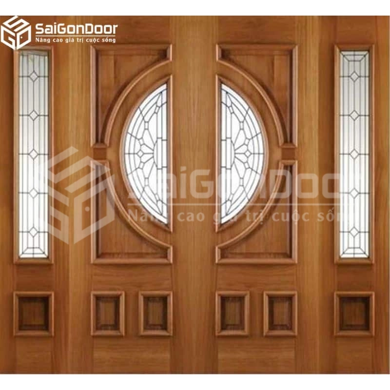 Mẫu cửa gỗ thông 4 cánh thông dụng