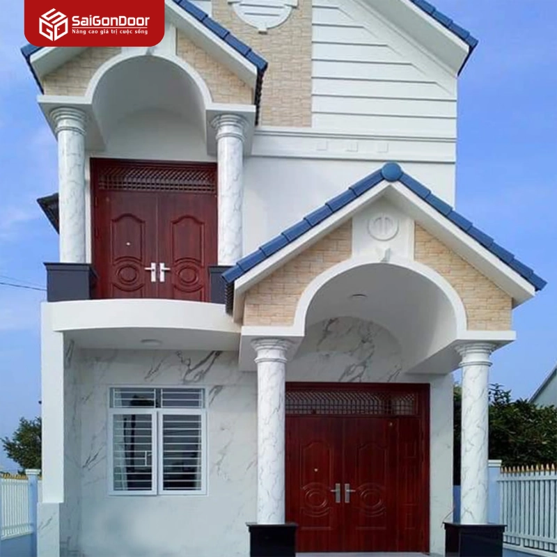 Cửa thép vân gỗ biệt thự/ Luxury