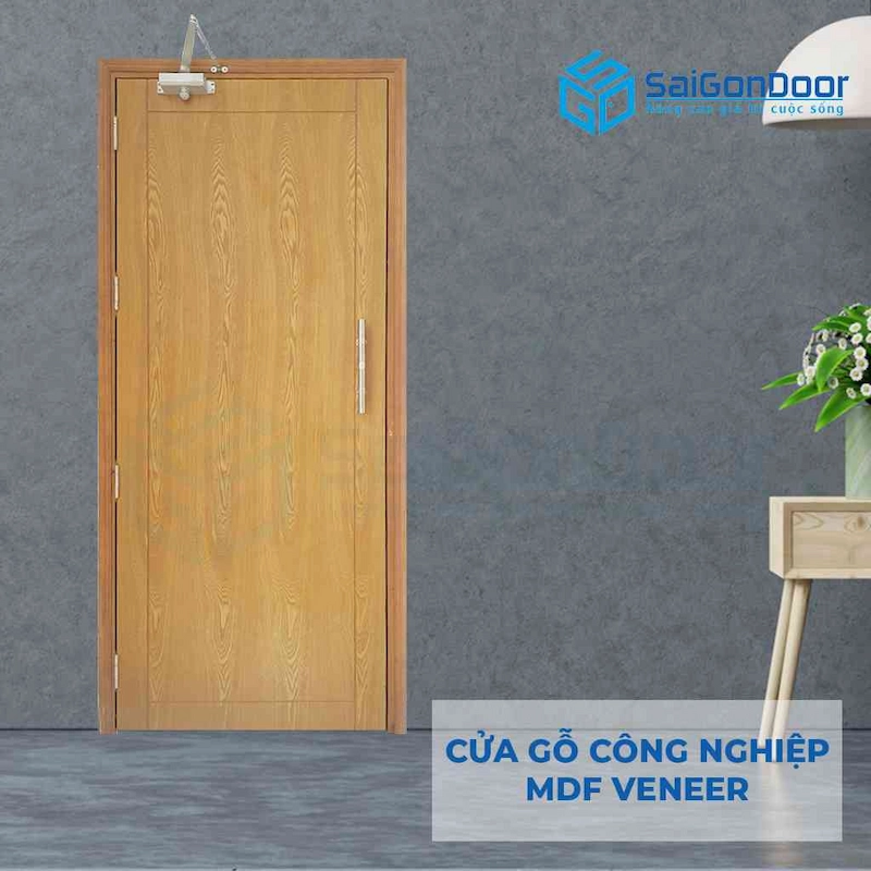 Cửa gỗ công nghiệp MDF Veneer P1 Sồi