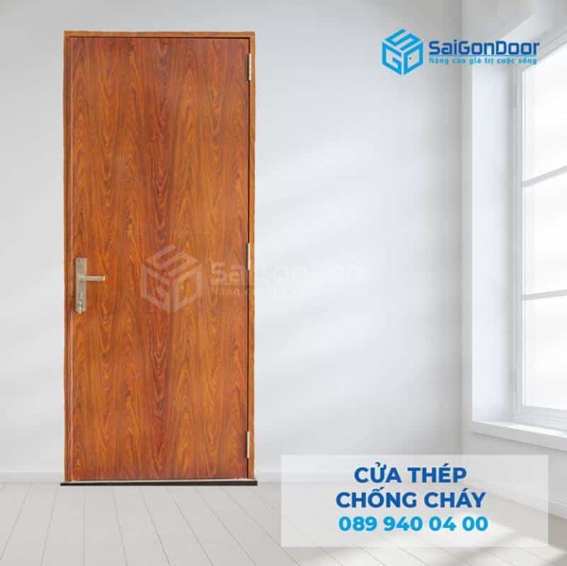 Cửa thép vân gỗ tạo cảm giác sang trọng