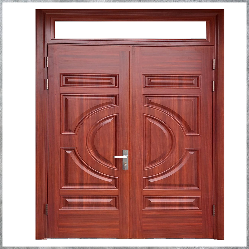 Cửa Thép Vân Gỗ 2 Cánh Bền Đẹp Cho Cửa Đi Chính