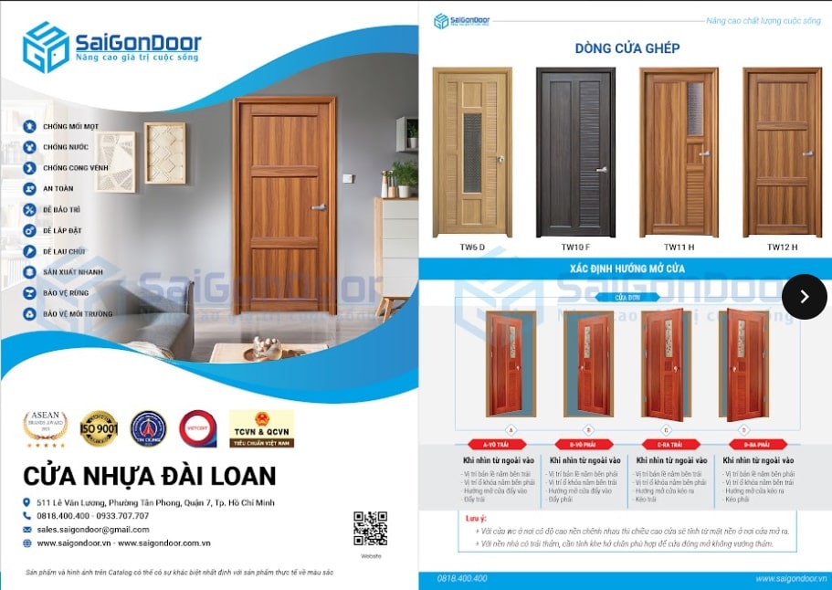 Catalogue cửa nhựa Đài Loan