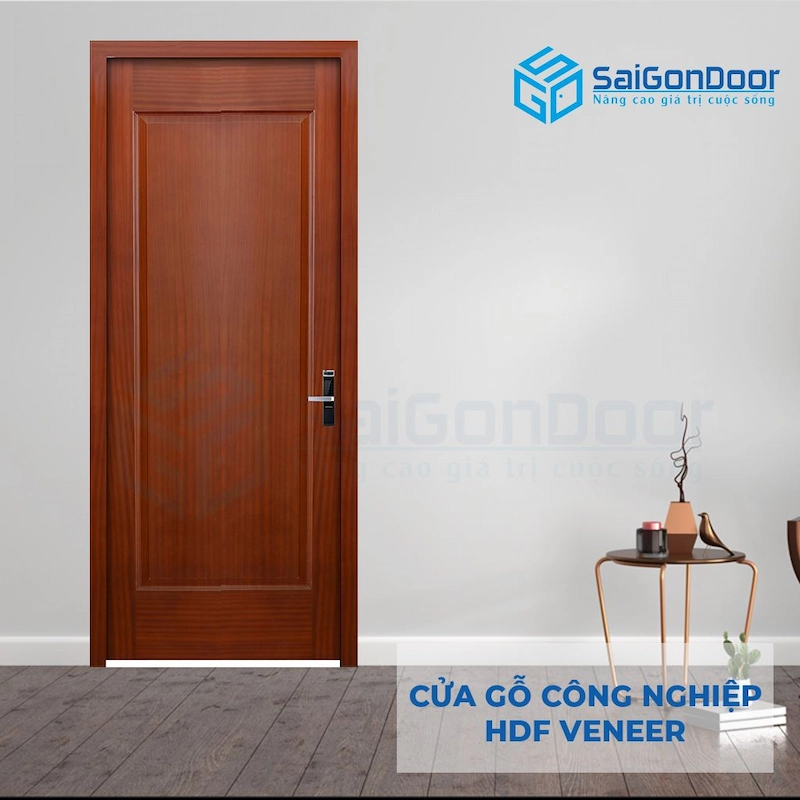 Cửa gỗ công nghiệp HDF Veneer 1B Xoan Đào