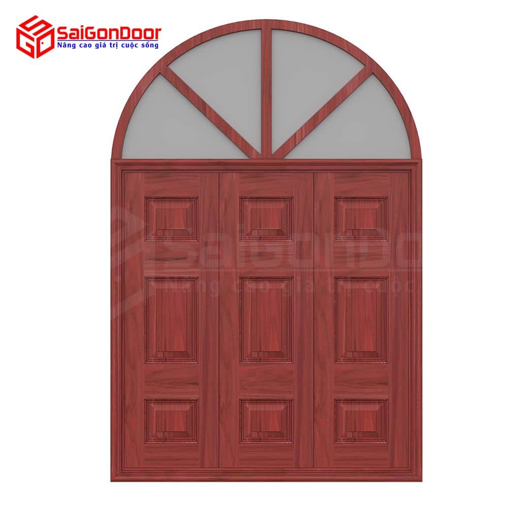 Vaulted wood grain steel door TVGVom-SGD-4