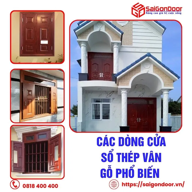 Cửa sổ thép vân gỗ được sử dụng từ những chất liệu thép cao cấp đạt chuẩn quốc tế