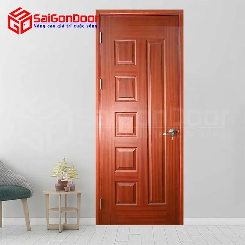 Cửa gỗ công nghiệp HDF Veneer 6B Sapele
