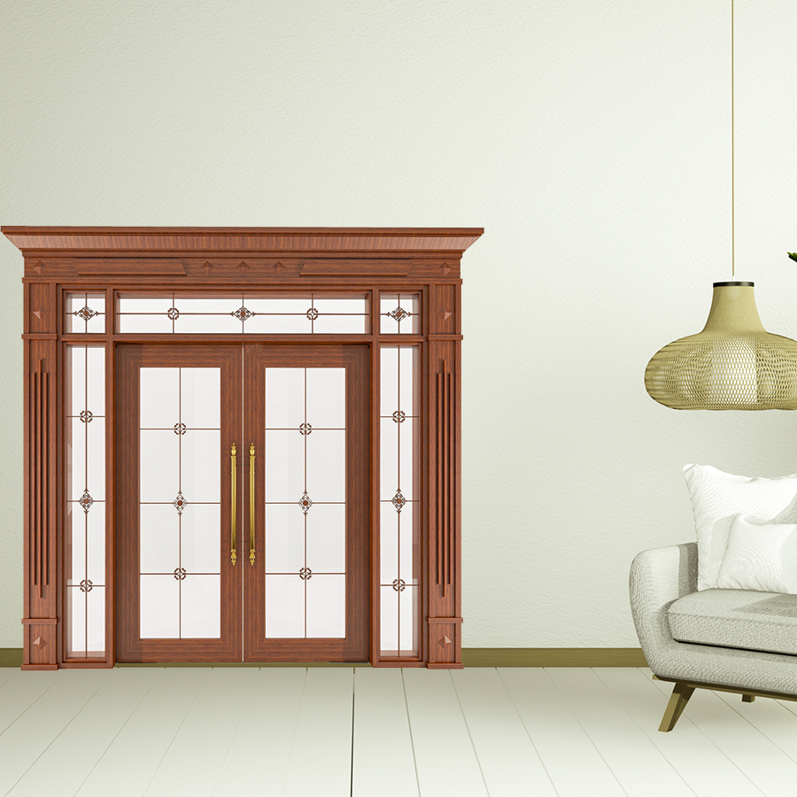 Cửa Nhôm Vân Gỗ 68