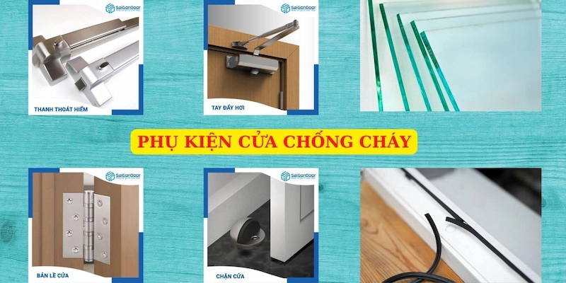 Một số phụ kiện cửa đi kèm 