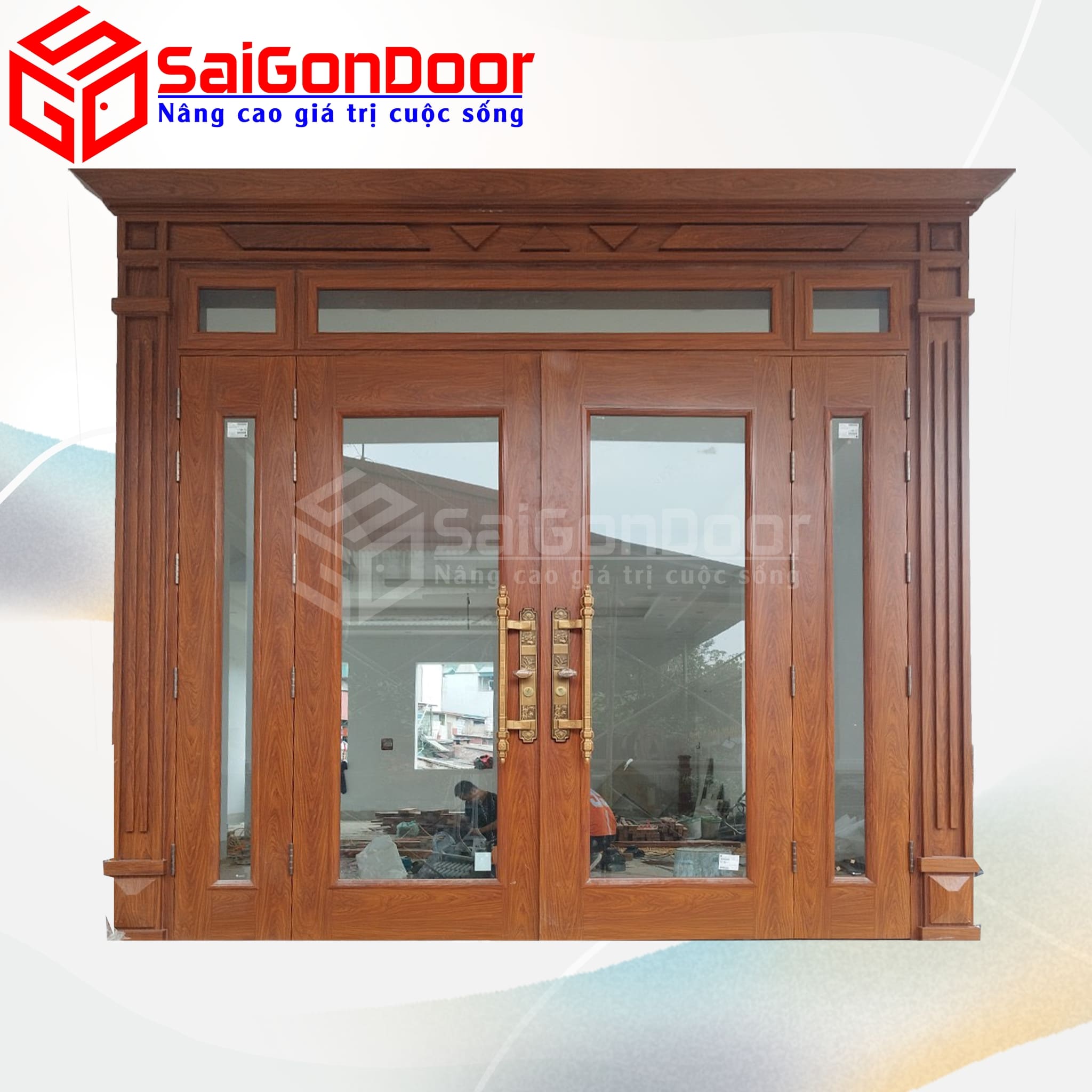 Cửa Thép Vân Gỗ SGD-KM.TVG-4C.8
