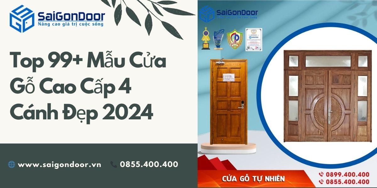 Top 99+ Mẫu Cửa Gỗ Cao Cấp 4 Cánh Đẹp 2024